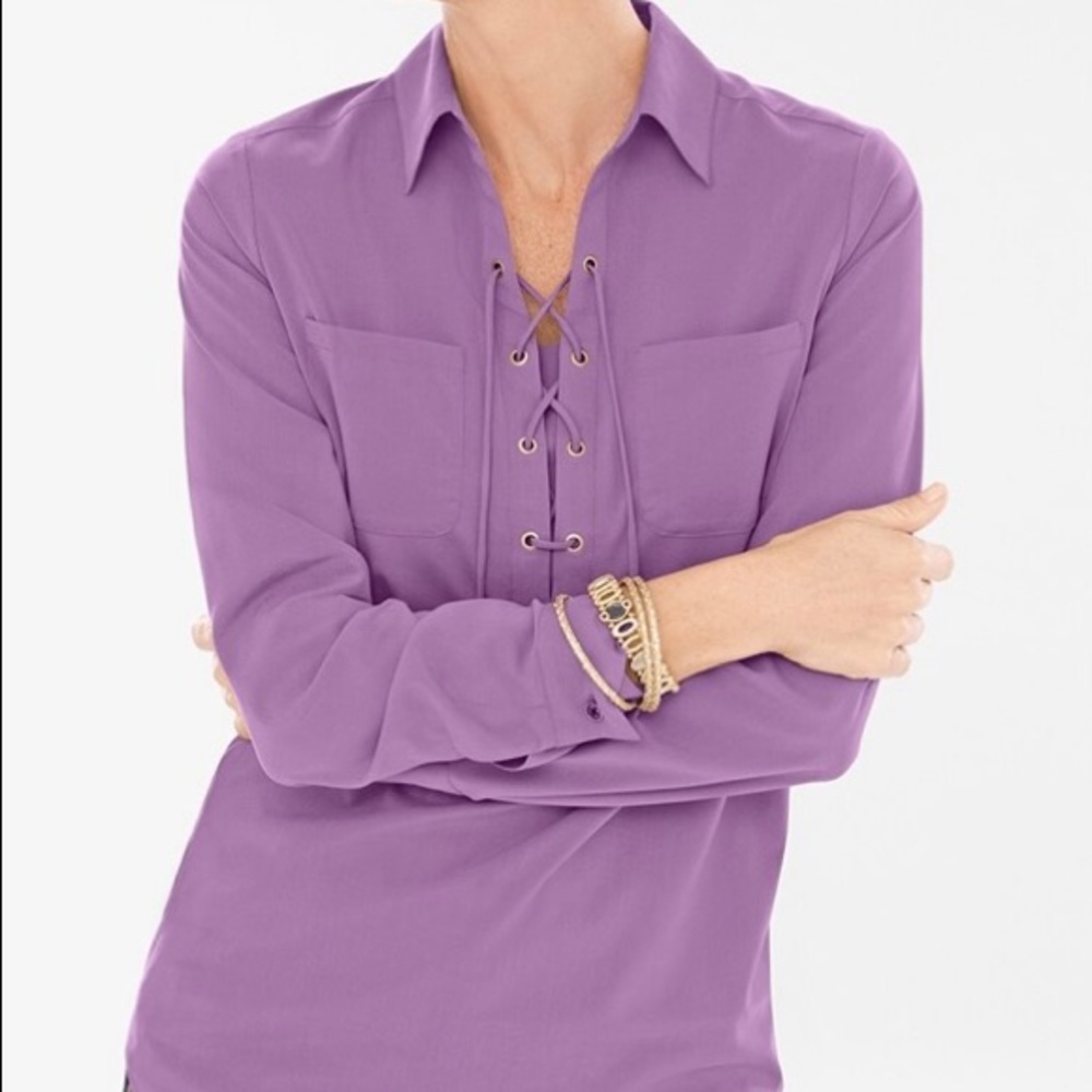 CHICOS LACE UP TOP